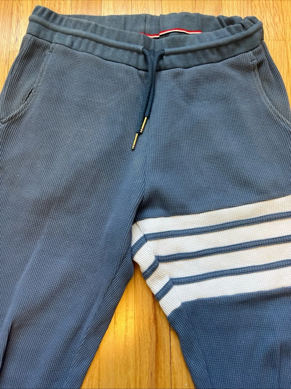Thom Browne Waffle Sweatpants 4-Bar Thermal Thick Size 2 Jogger Made In Japan